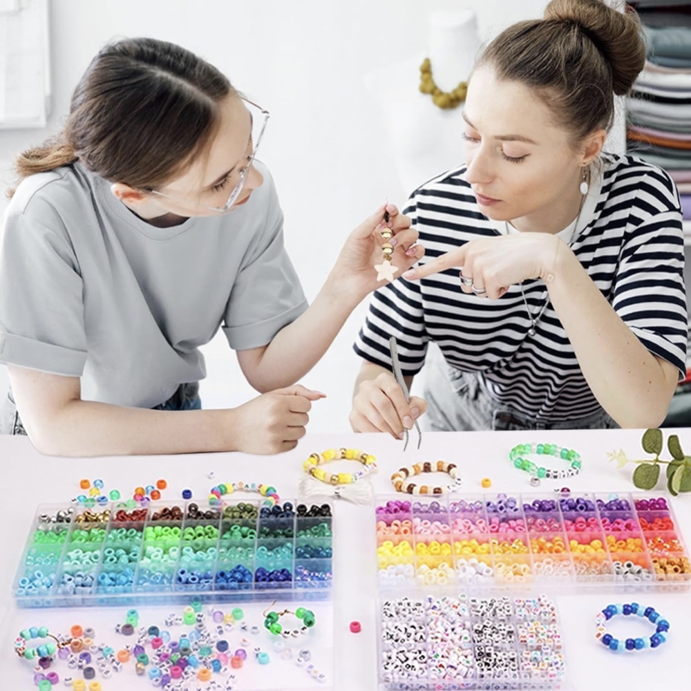 QUEFE 2350pcs, 64 Colors, Pony Beads for Bracelet Making Kit, Rainbow Kandi Bead - Picture 2 of 13